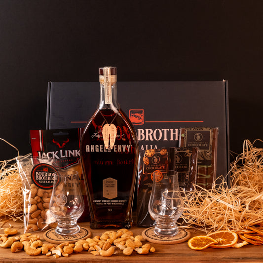 Deluxe Gift Hamper with Angels Envy Devils Advocate (a Top Shelf Collection) - Bourbon Brothers Australia